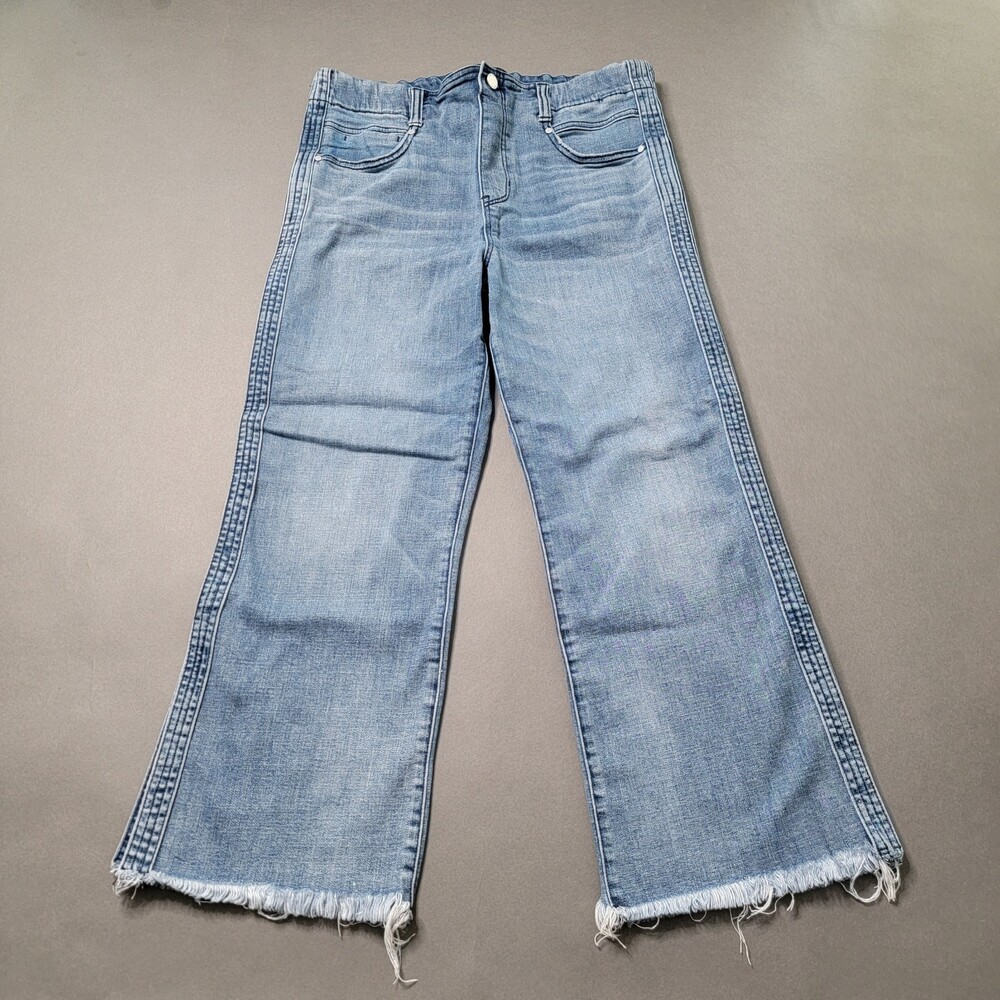 Liverpool Los Angeles Women's High Rise Frayed Split Hem Wide Leg Jeans